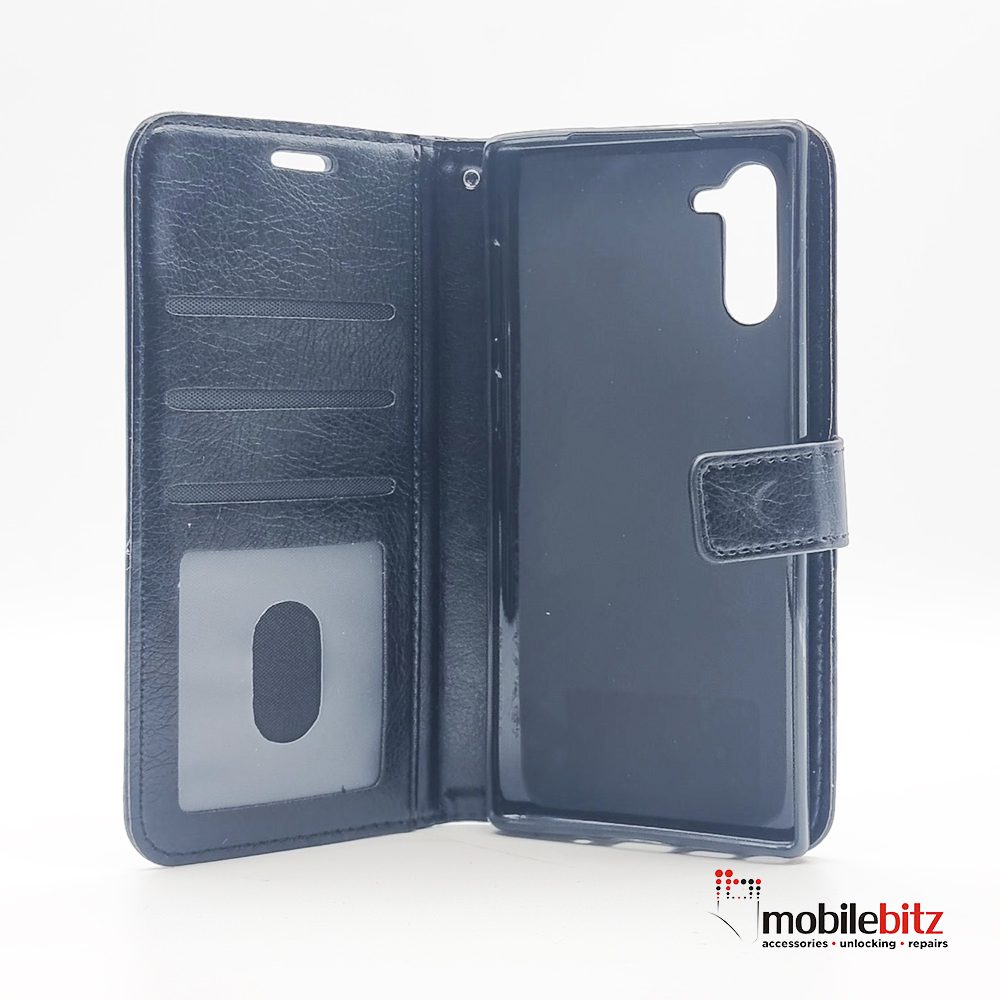 PU Leather Wallet Black Case For Samsung Galaxy Note 10