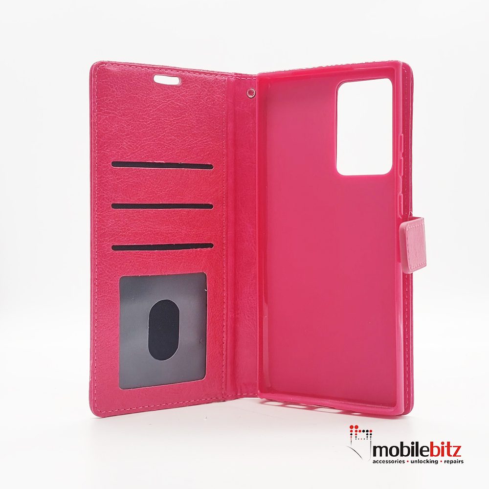 PU Leather Wallet Pink Case for Samsung Galaxy Note 20 Ultra