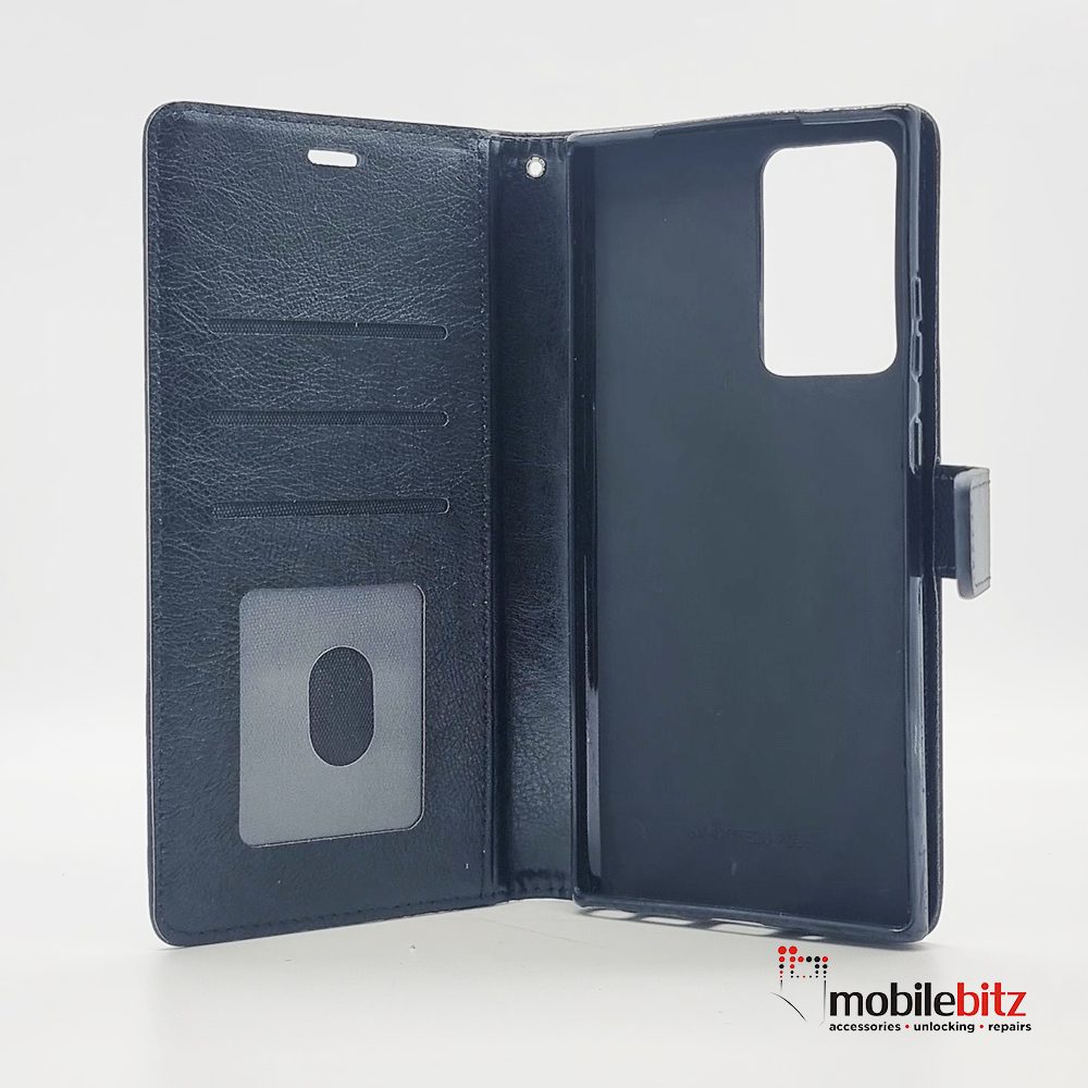 PU Leather Wallet Black Case For Samsung Galaxy Note 20 Ultra