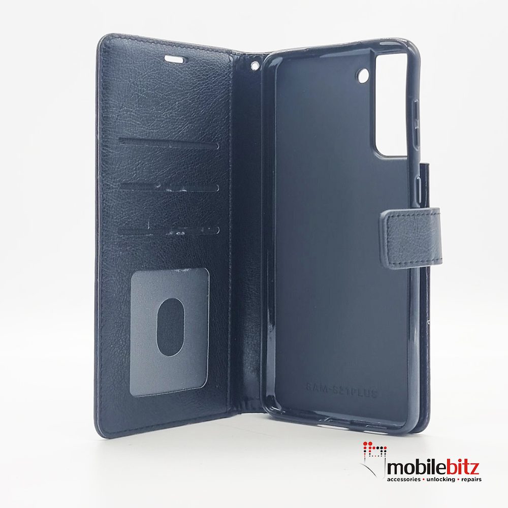 PU Leather Wallet Black Case For Samsung Galaxy S21 Plus