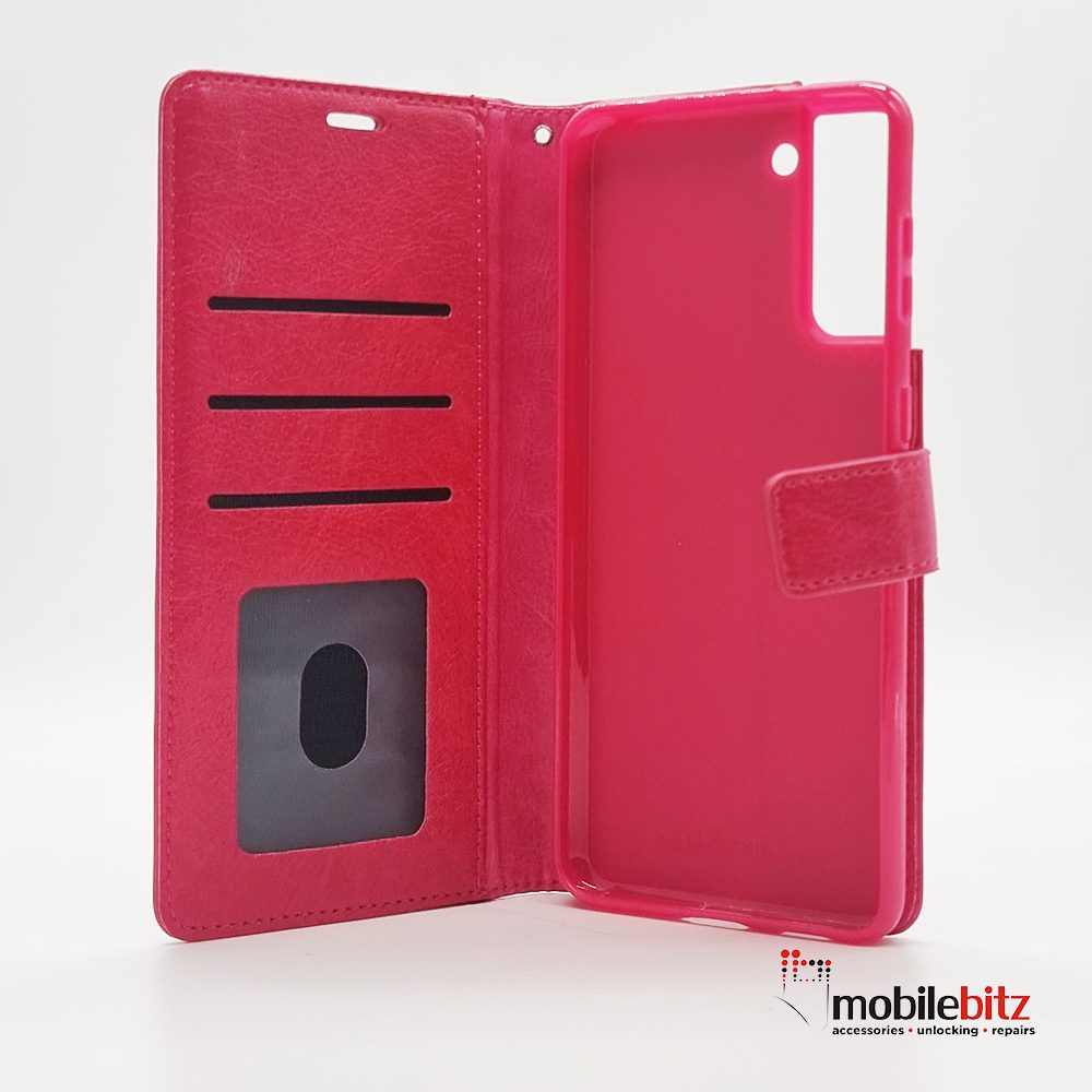 PU Leather Wallet Pink For Samsung Galaxy S21 Plus