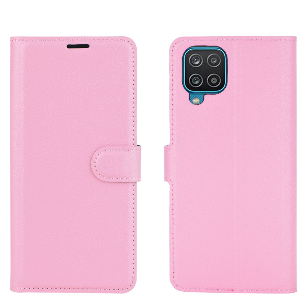 Leather Wallet Pink Case For Samsung Galaxy A12