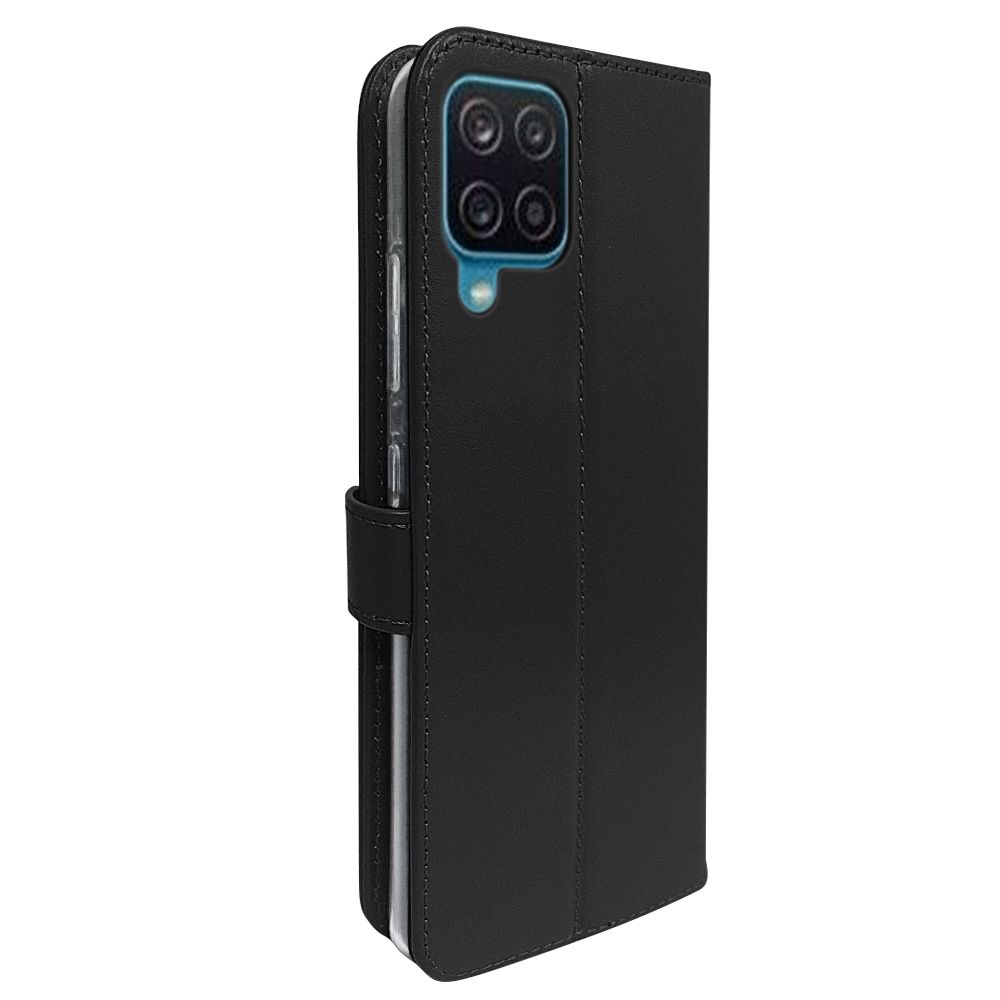 Leather Wallet Black Case For Samsung Galaxy A12