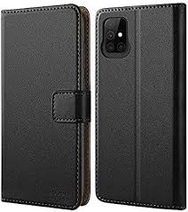 PU Leather Wallet Black Case- For Samsung Galaxy A51