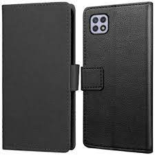 Leather Wallet Black Case- For Samsung A22 5G